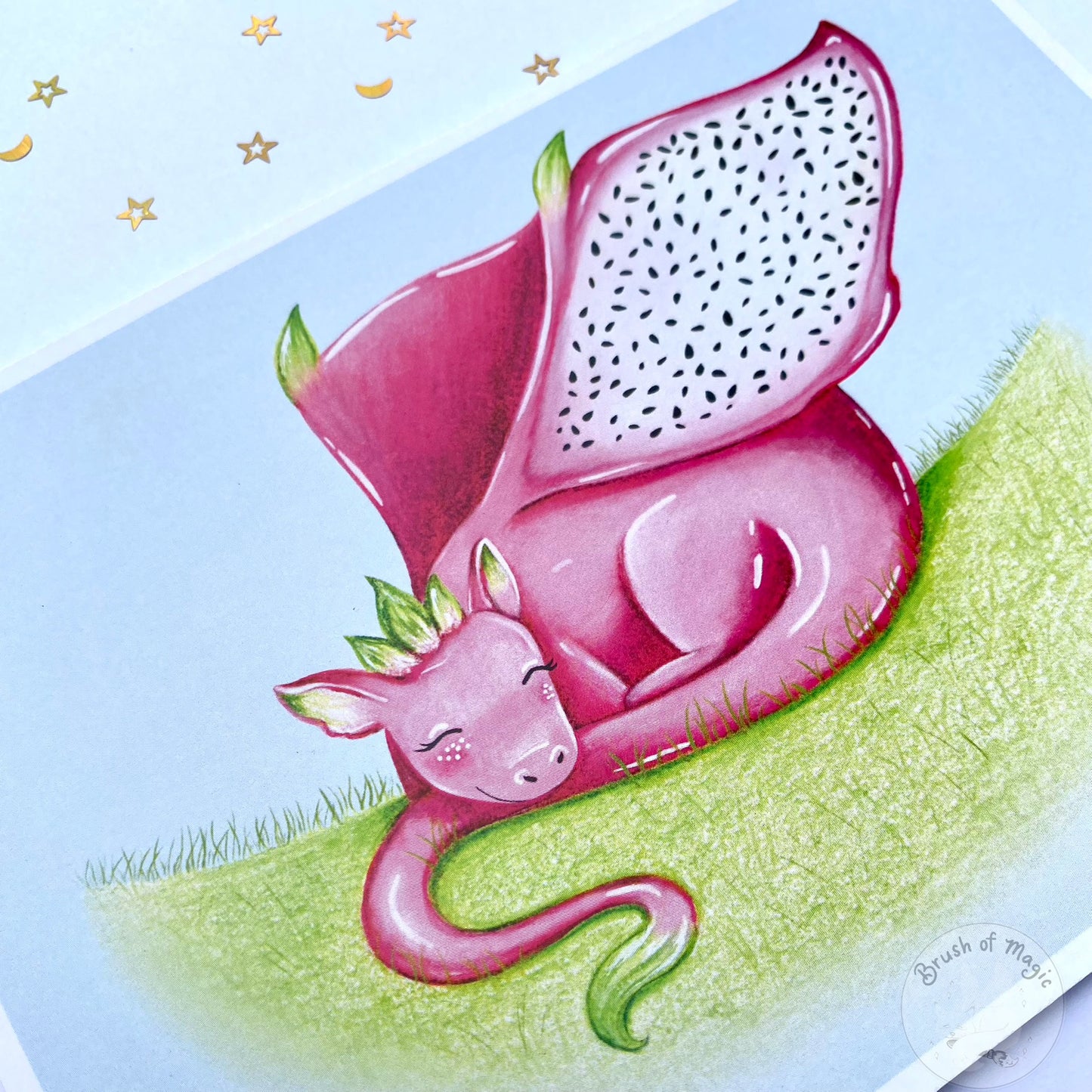 Dragon Fruit Dragon Art Print Close Up