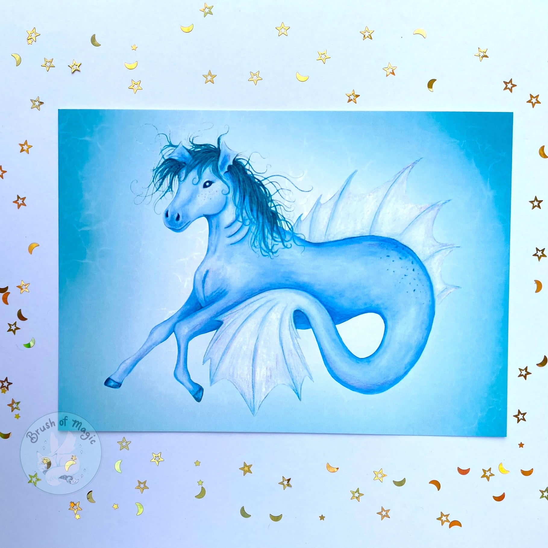 Mythical Creatures Hippocampus Water Horse Art Print