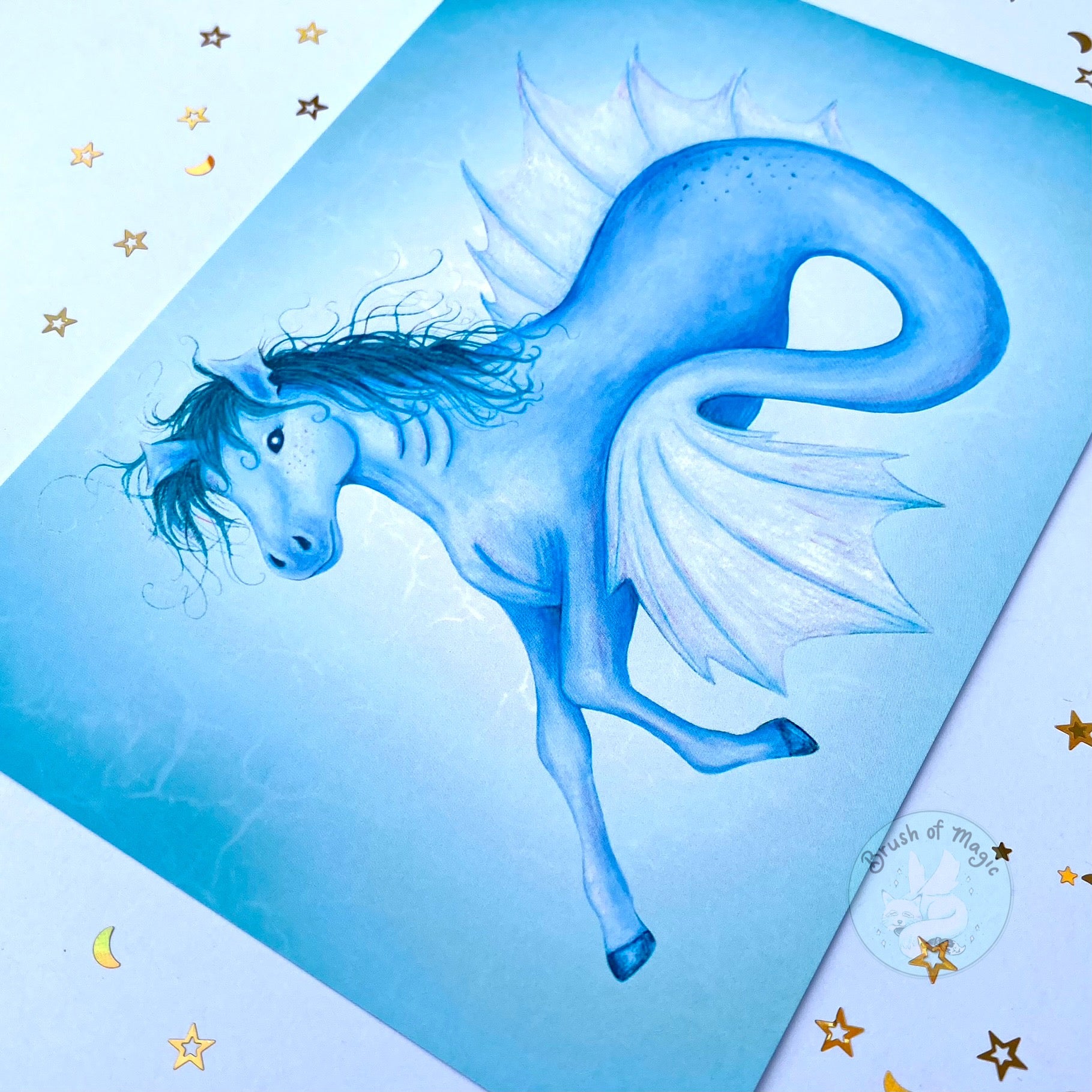 Mythical Creatures Hippocampus Water Horse Art Print