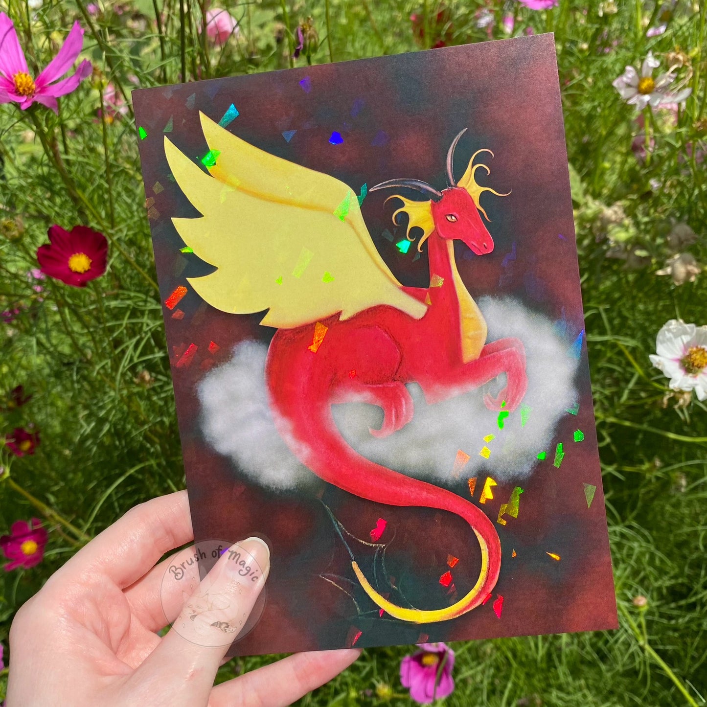 Mythical Creatures Misty Dragon Holo Art Print