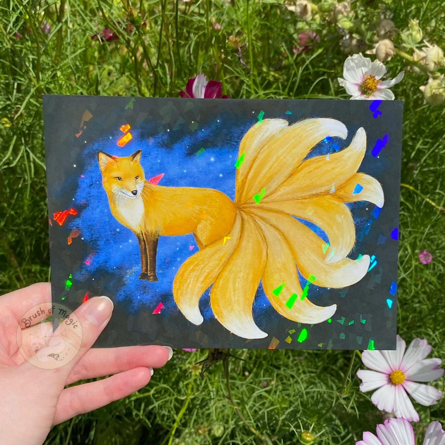 Mythical Creatures Kitsune Fox Holo Art Print