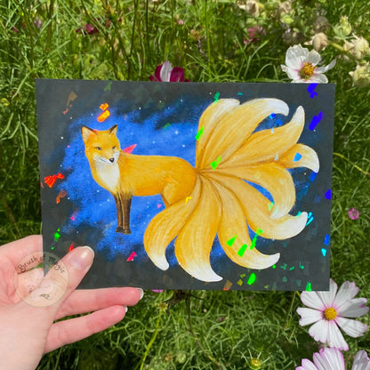 Mythical Creatures Kitsune Fox Holo Art Print