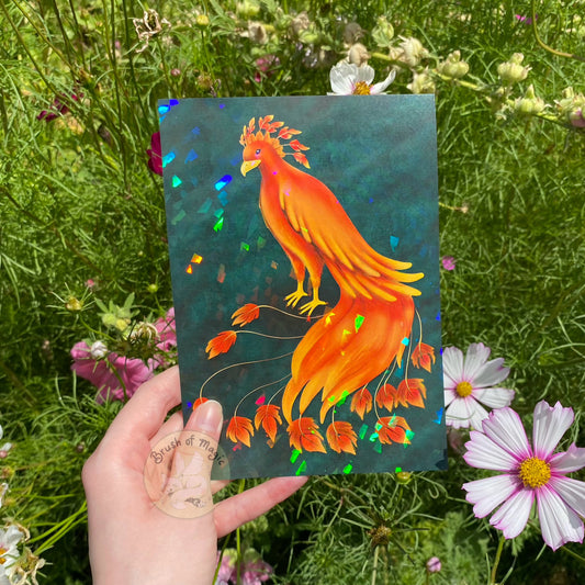 Mythical Creatures Fire Phoenix Holo Art Print