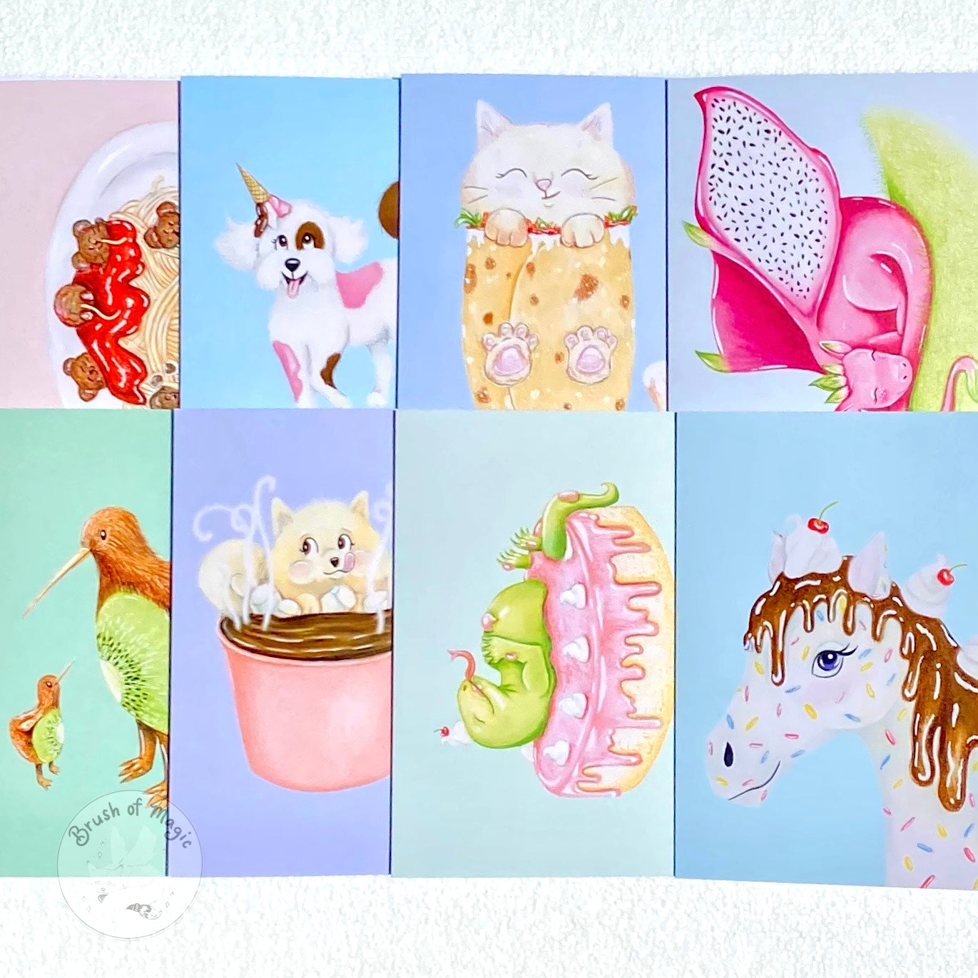 Food Animals Greeting Card Set