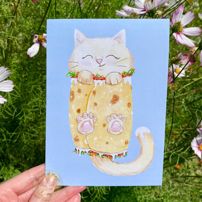 Food Animals Purrito Greeting Card