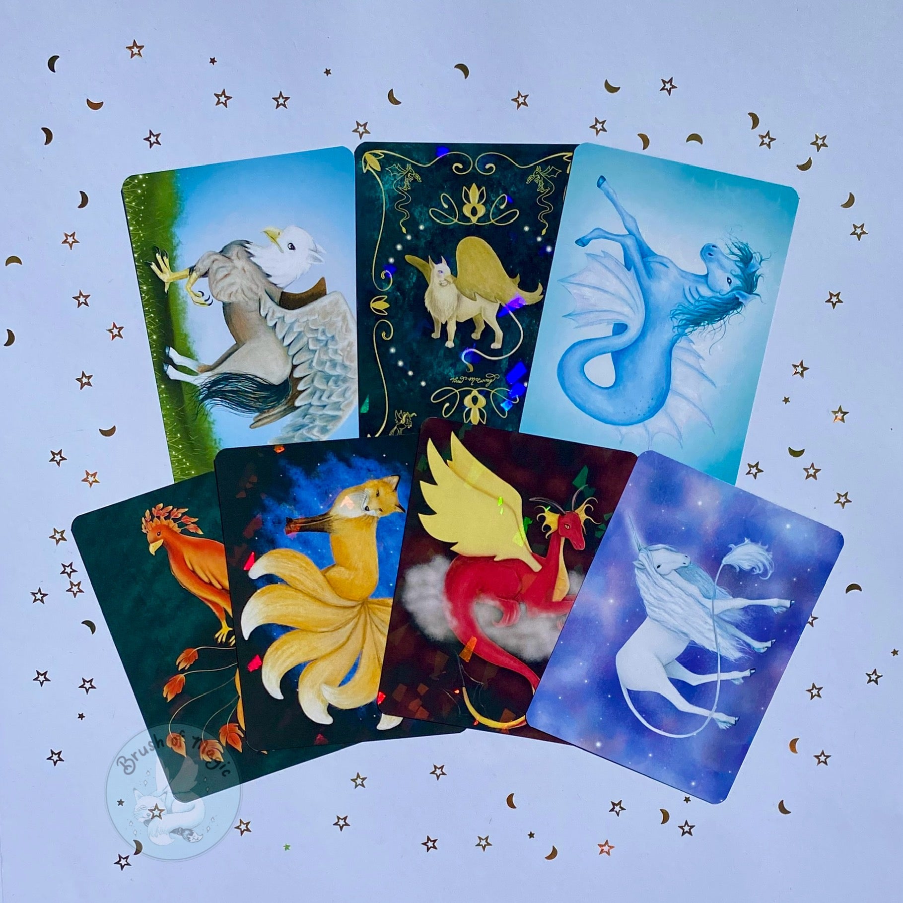 Mythical Creatures Trading Card Set Front