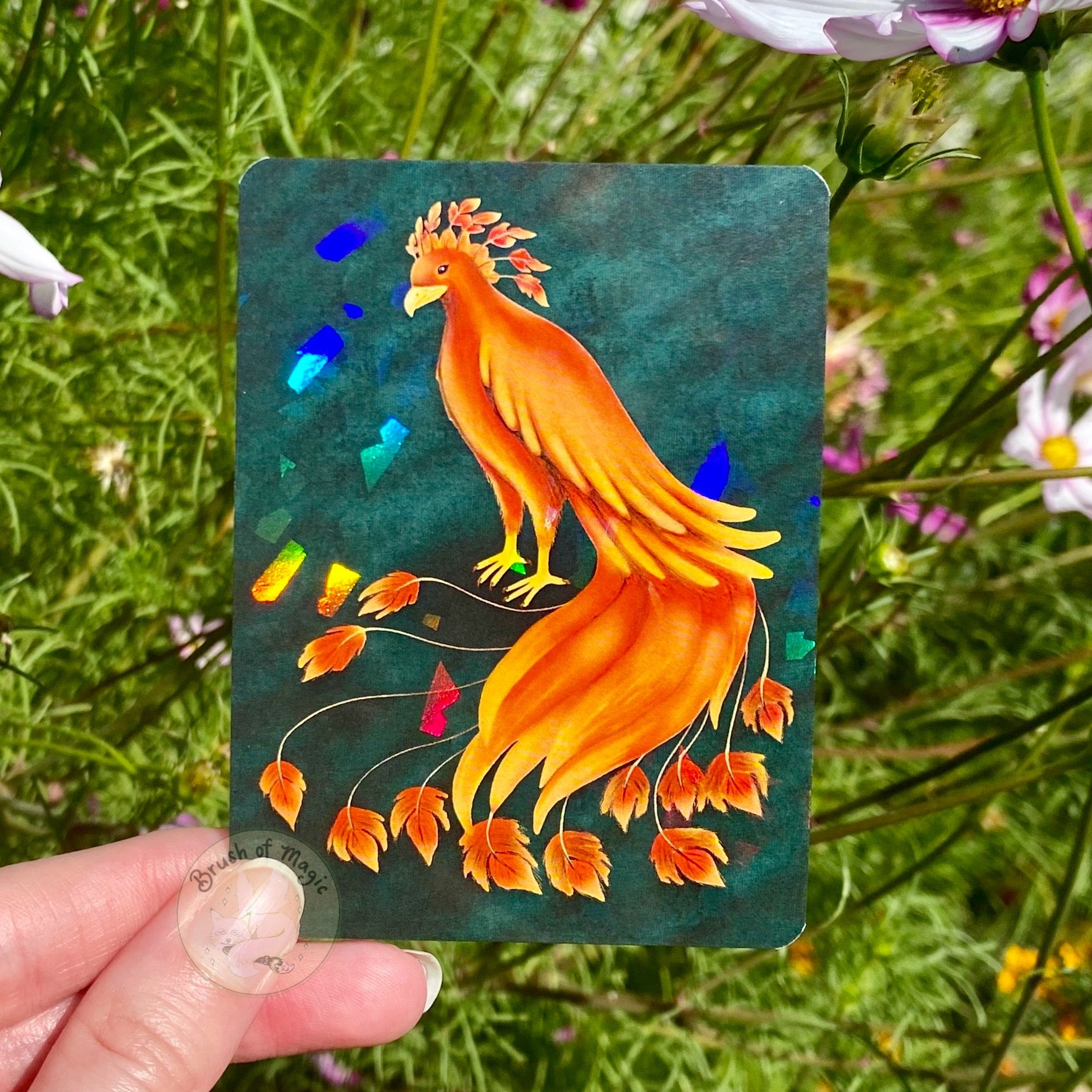 Mythical Creatures Fire Phoenix Holo Trading Card