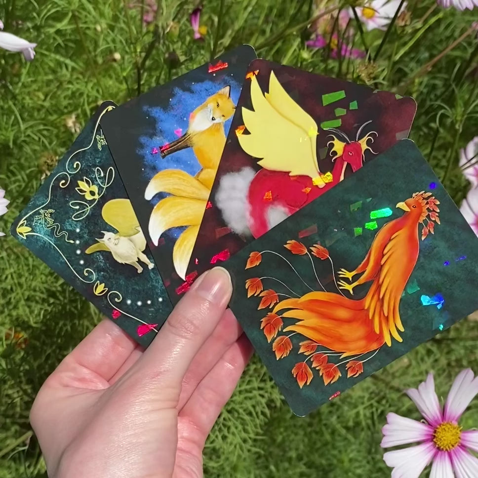 Video of Holo Mythical Creatures Trading Cards