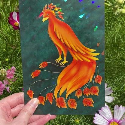 "Fire Phoenix" Holo Art Print